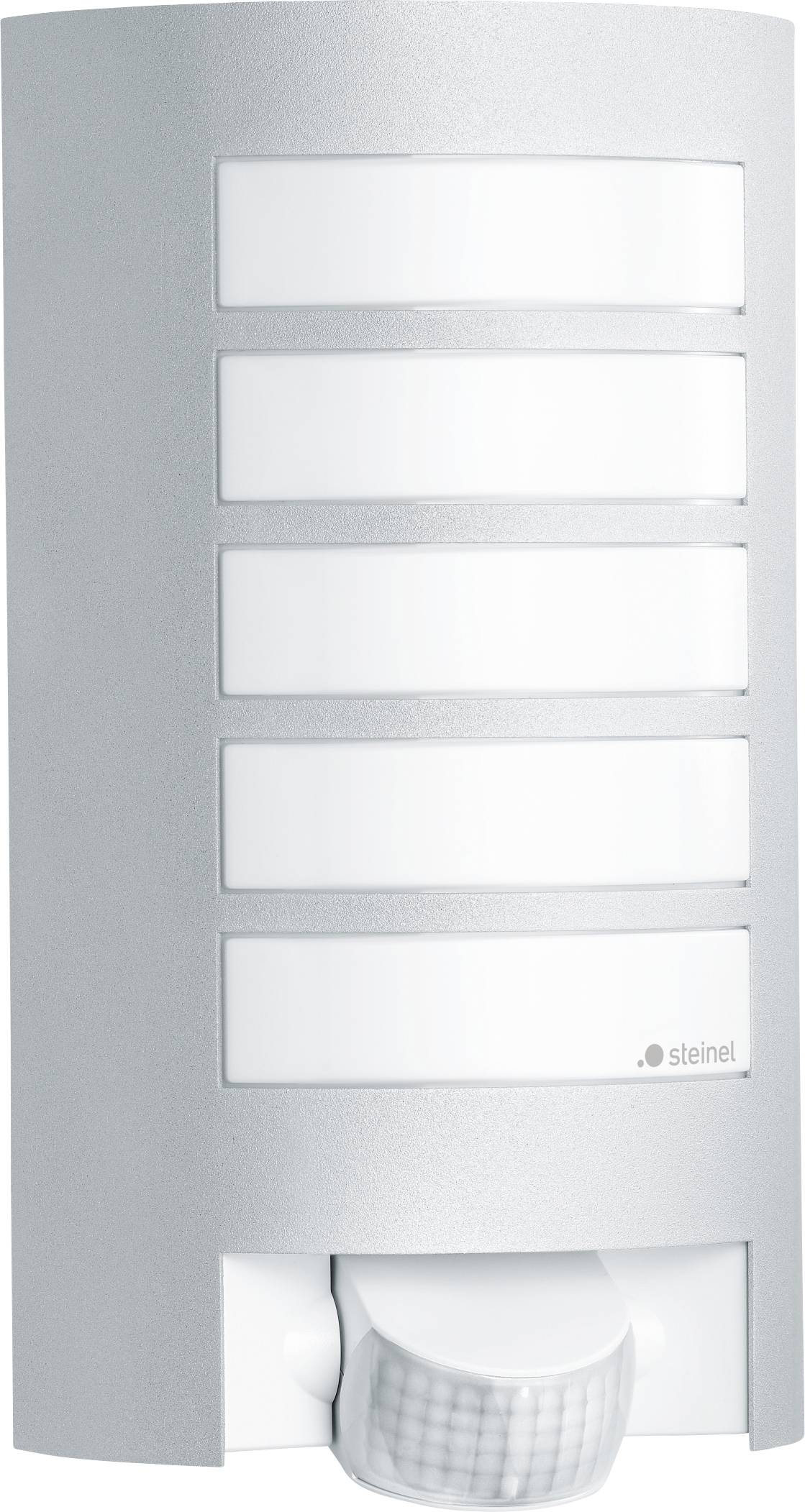 Steinel L 12 S 657918 Udendørs vægbelysning med bevægelsessensor Energisparepære, LED (RGB) E27 60 W Sølv