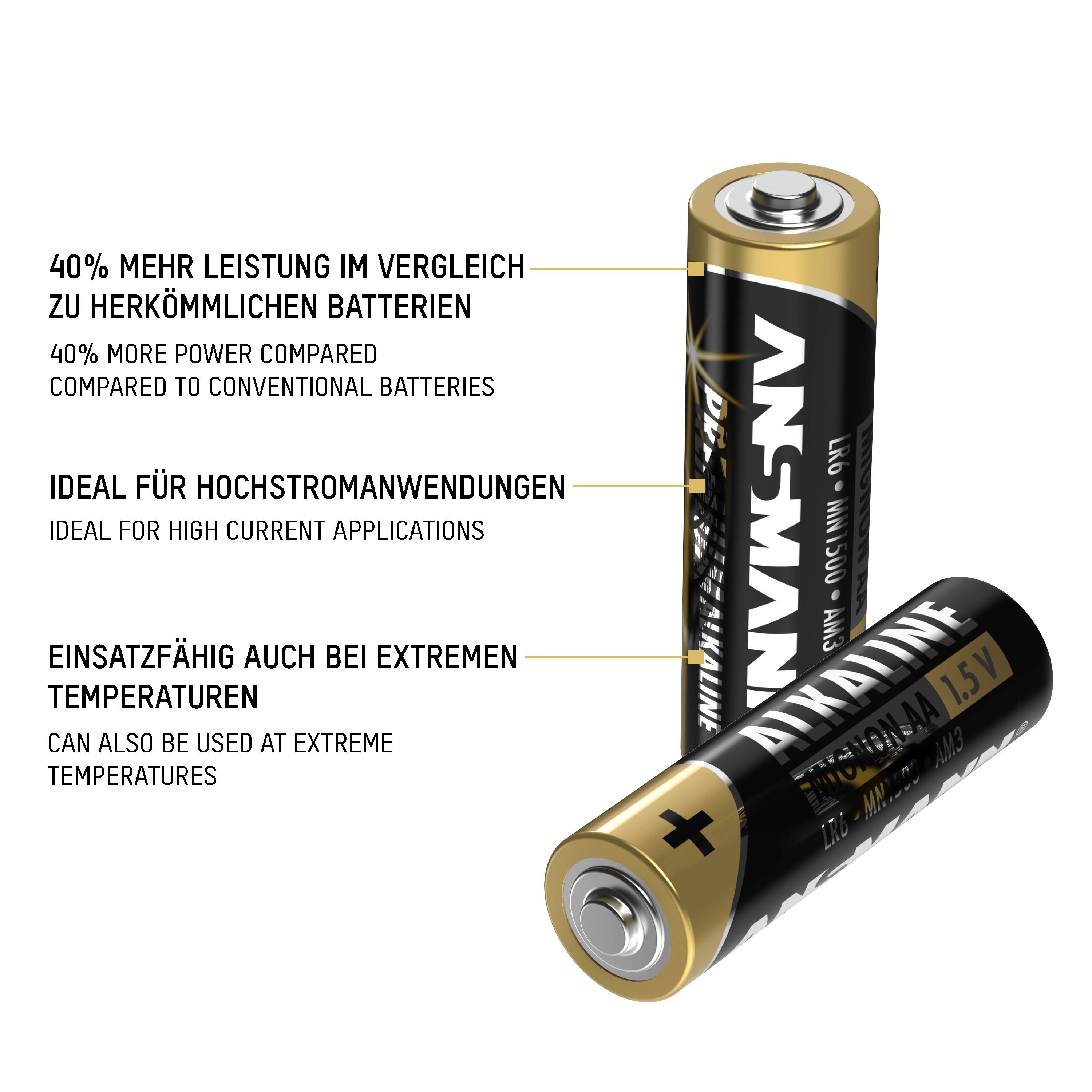 To Danish:<br><br>'To batterier: 40% mere ydelse end traditionelle batterier, ideelle til høj-strøm-applikationer, brugbare ved ekstreme temperaturer.'