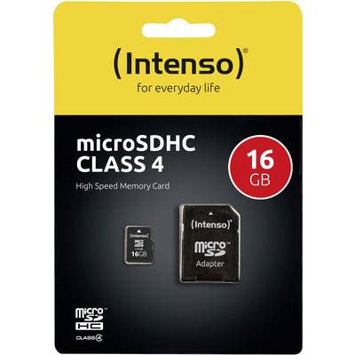 Poesi Ray Ødelæggelse Intenso 16 GB Micro SDHC-Card MicroSDHC-kort 16 GB Class 4 inkl. SD-adapter  købe
