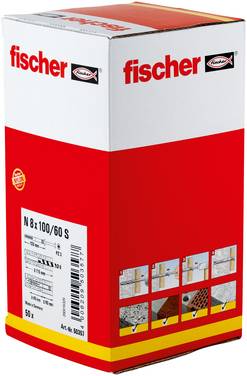 Fischer 50357 N 8 x 100/60 S Sømrawplug 100 mm 8 mm 50 stk