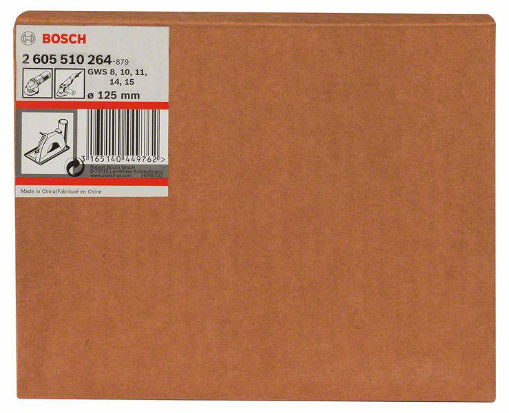 Emballage til Bosch skæreskive til vinkelsliber, egnet til modeller GWS 8, 10, 11; diameter: 125 mm; fremstillet i Kina.