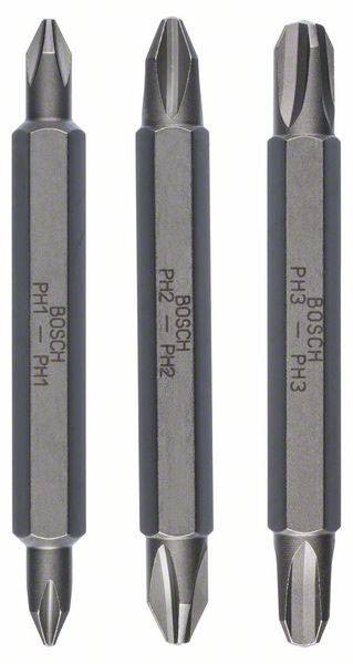 Bosch Accessories 2607001748 Doppeltklinge-sæt Drev (skruetrækker): 1/4" (6,3 mm) Udgang: Krydskærv Phillips PH 1, PH 2, PH 3 60 mm