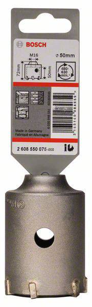 Metalboresav fra Bosch med emballage, diameter 76 mm, egnet til dybde op til 50 mm. Påtrykt 2 608 550 075. Fremstillet i Tyskland.