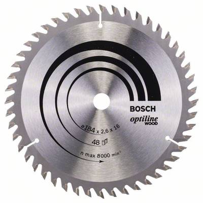 Bosch Accessories Optiline Wood 2608641181 Blad til rundsav i hårdtmetal  184 x 16 x 2.6 mm Antal tænder (per tomme): 48