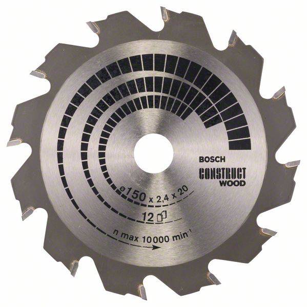 Bosch Accessories Construct Wood 2608641199 Blad til rundsav i hårdtmetal 150 x 20 x 2.4 mm Antal tænder (per tomme): 12 1 stk