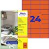 Avery-Zweckform 3448 Universelle etiketter 70 x 37 mm Papir Rød 2400 stk Permanent vedhæftningsevne Inkjetprinter, Laserprinter, Farvelaserprinter, Kopimaskine