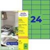 Avery-Zweckform 3450 Universelle etiketter 70 x 37 mm Papir Grøn 2400 stk Permanent vedhæftningsevne Inkjetprinter, Laserprinter, Farvelaserprinter, Kopimaskine