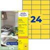 Avery-Zweckform 3451 Universelle etiketter 70 x 37 mm Papir Gul 2400 stk Permanent vedhæftningsevne Inkjetprinter, Laserprinter, Farvelaserprinter, Kopimaskine