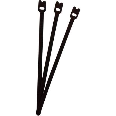 FASTECH® ETK-7-200-9999 Burrebåndkabelbinder til samling Burrebånd statisk loop del (L x B) 200 mm x 7 mm Sort 1 stk