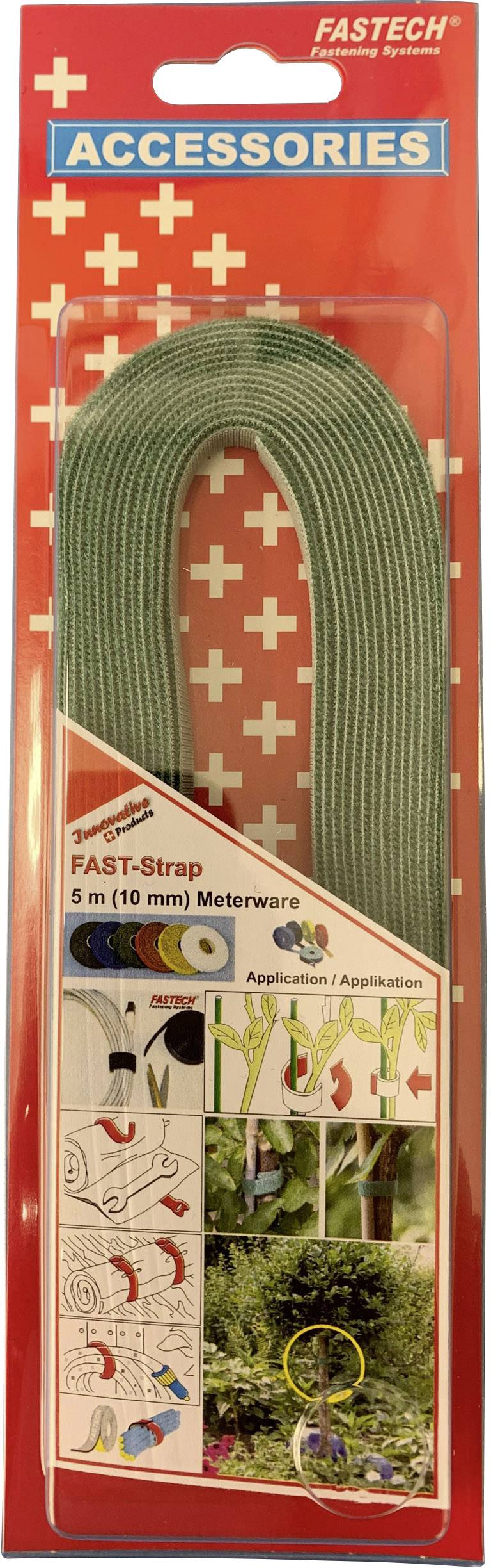 FASTECH® 696-650 Burrebånd til samling Burrebånd statisk loop del (L x B) 5000 mm x 10 mm Grøn 5 m