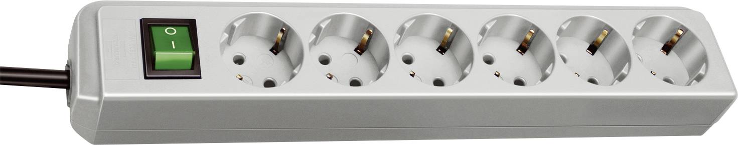 Brennenstuhl Stikdåse med afbryder Grå 1 stk