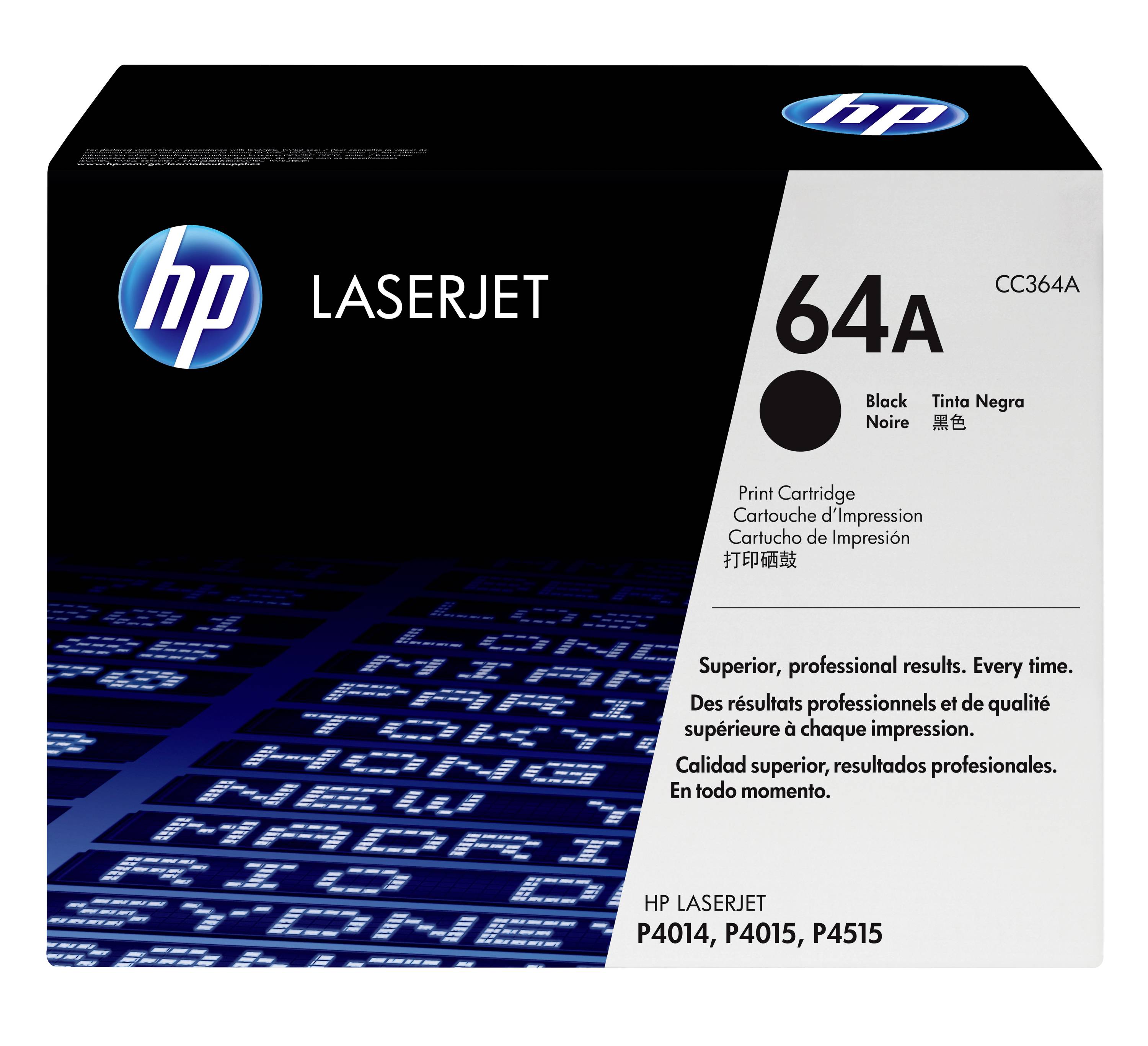 HP LaserJet 64A sort tonerpatron-pakke til P4014, P4015 og P4515 printere.