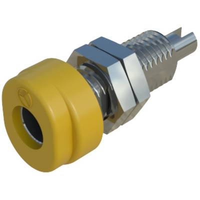 Et gult trykluftventil med metalfittings, anvendt til trykregulering i pneumatiske systemer.
