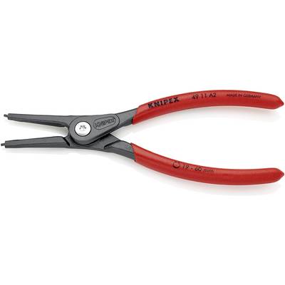 En rød søringsniptang fra mærket Knipex, med sorte grebsarme, hvorpå der står '19-60 mm'. Tangen er placeret på en hvid baggrund.
