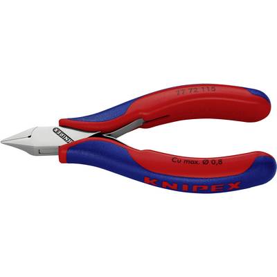En rød og blå tang med påskriften 'Knipex'. Den bruges til at klippe ledninger.