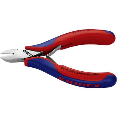 En rød og blå tang med påskriften 'Knipex'. Designet til at klippe ledninger, fremstillet i Tyskland.