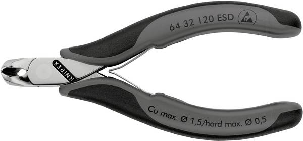 Knipex  64 32 120 ESD Elektronik og finmekanik Kantskærer med facet 120 mm