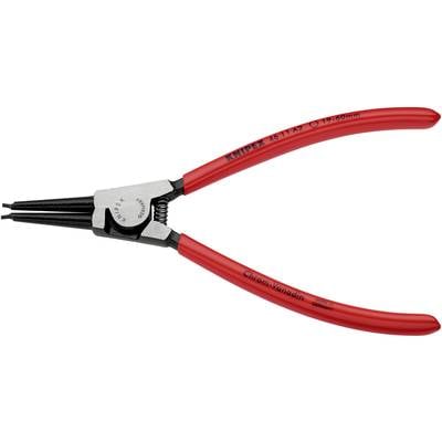 Rød låseringstang med metalspidser og sort hoved, egnet til indvendige ringe med en diameter på 19 til 60 mm.