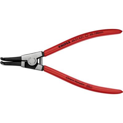 Rød sikringsringtang med lasergraveret påtryk 'Knipex 4621 A31 40-100mm'. Egnet til indvendige ringe.