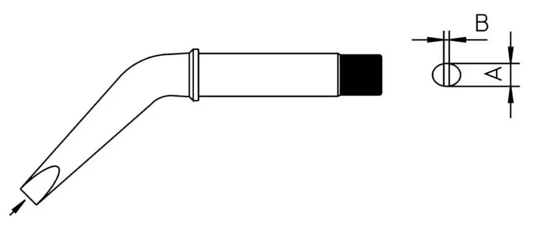 Weller CT6 DX8 Loddespids Mejselform, bøjet Indhold 1 stk-0