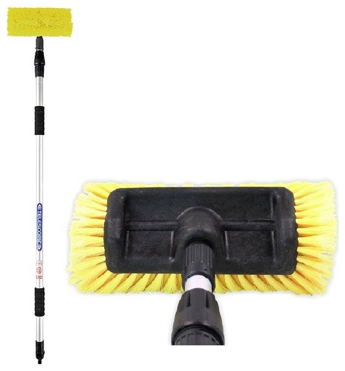 IWH 000203 mit Wasserstopp und Waschbürste Vaskebørste til vinduer m/teleskopskaft 1 Set