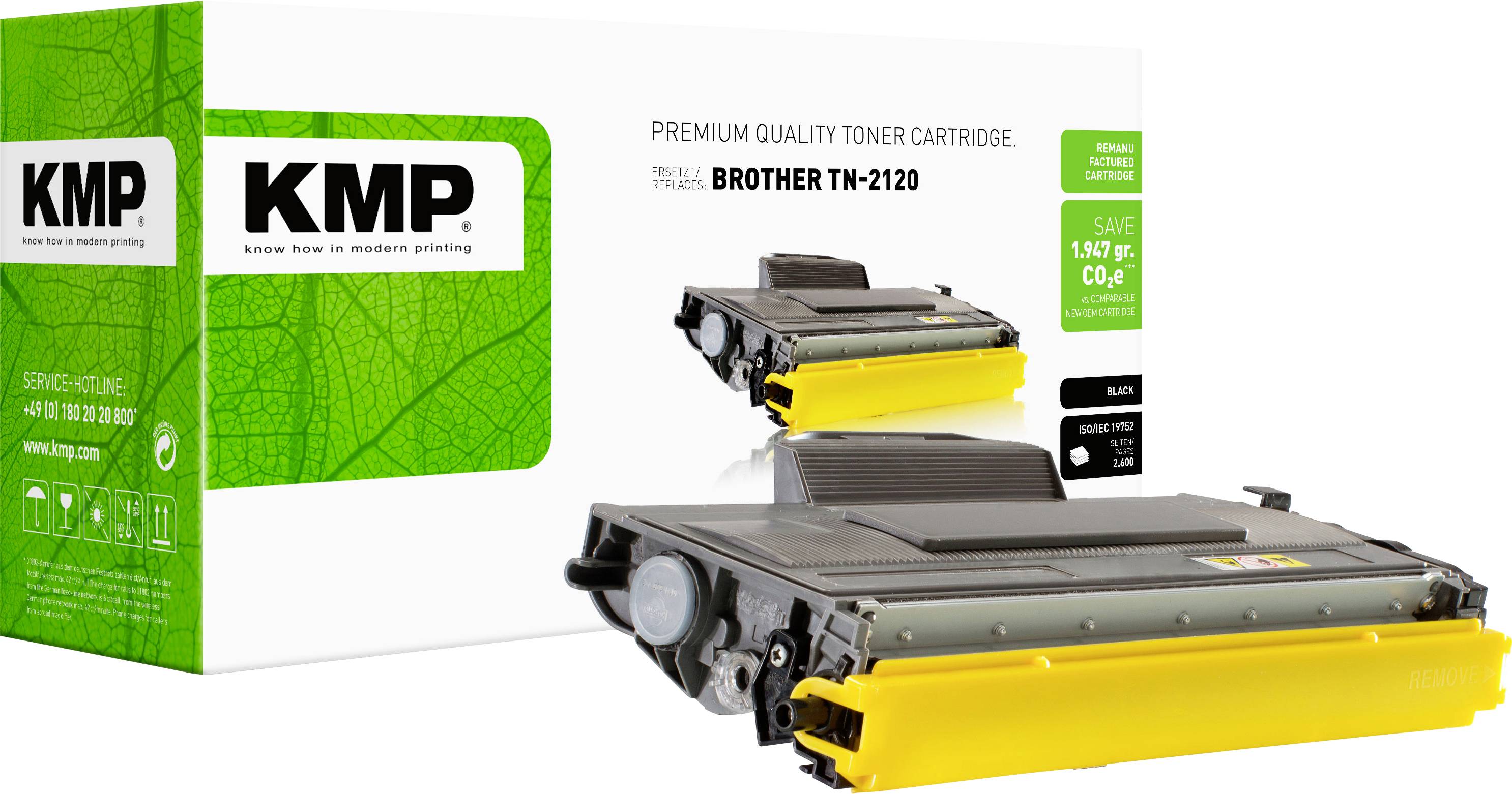 KMP Tonere erstatter Brother, Lenovo TN-2120, TN2120 Kompatibel Sort 2600 Sider B-T21 1253,0000