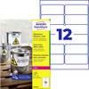 Avery-Zweckform L4776-20 Folielabels 99.1 x 42.3 mm Polyesterfolie Hvid 240 stk Permanent vedhæftningsevne Farvelaserprinter, Laserprinter, Farvekopimaskine, Kopimaskine, Håndskrift