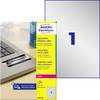 Avery-Zweckform L6013-20 Typeskilt-etiketter 210 x 297 mm Polyesterfolie Sølv 20 stk Permanent vedhæftningsevne Laserprinter, Kopimaskine, Håndskrift