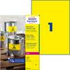 Avery-Zweckform L6111-20 Folielabels 210 x 297 mm Polyesterfolie Gul 20 stk Permanent vedhæftningsevne Farvelaserprinter, Laserprinter, Farvekopimaskine, Kopimaskine, Håndskrift