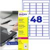 Avery-Zweckform L6113-20 Sikkerhedsetiketter 45.7 x 21.2 mm Polyesterfolie Hvid 960 stk Permanent vedhæftningsevne Laserprinter, Kopimaskine, Håndskrift