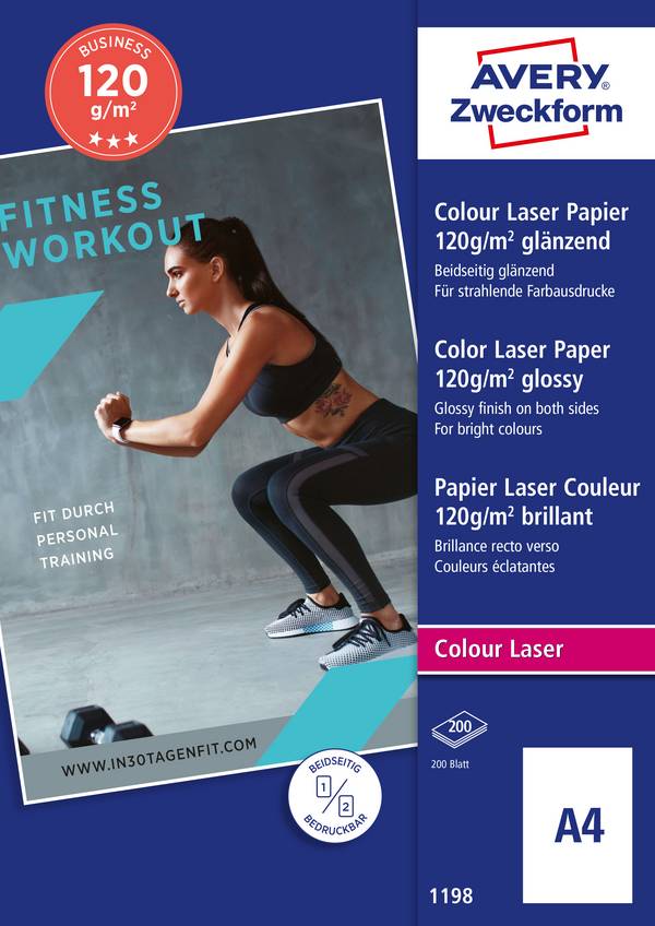 Avery-Zweckform Superior Laser Paper 1198  Laser printerpapir DIN A4 120 g/m² 200 Blad Hvid