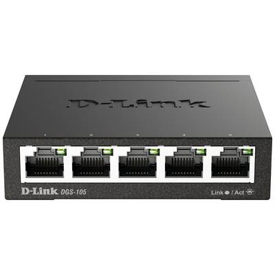 D-Link DGS-105 Strømforsyning-switch 5 porte 1 GBit/s