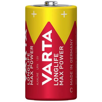C-batteri R14 Varta LONGLIFE Max Power C Bli 2 Alkali-mangan 1.5 V 7800 mAh 2 stk