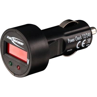 Ansmann PowerCheck12/24V-bl Bil-voltmeter 24 V, 12 V