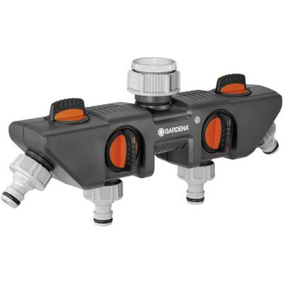 GARDENA 08194-20 GARDENA 4-Wege-Verteiler 4-vejs fordeler Stikkobling, 26,44 mm (3/4") AG, 33,25 mm (1") AG med reguleri