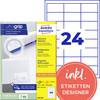 Avery-Zweckform 3658-200 Universelle etiketter 64.6 x 33.8 mm Papir Hvid 4800 stk Permanent vedhæftningsevne Farvelaserprinter, Laserprinter, Farvekopimaskine, Kopimaskine, Matrix-/nåleprinter, Inkjetprinter, Håndskrift