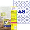 Avery-Zweckform L4716REV-20 Folielabels Ø 30 mm Folie Hvid 960 stk Kan fjernes igen Farvelaserprinter, Laserprinter, Farvekopimaskine, Kopimaskine, Håndskrift