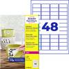 Avery-Zweckform L4778REV-20 Folielabels 45.7 x 21.2 mm Polyesterfolie Hvid 960 stk Kan fjernes igen Farvelaserprinter, Laserprinter, Farvekopimaskine, Kopimaskine, Håndskrift