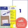 Avery-Zweckform 3478-200 210 x 297 mm Papir Hvid 200 stk Permanent vedhæftningsevne Universelle etiketter 200 Blatt DIN A4