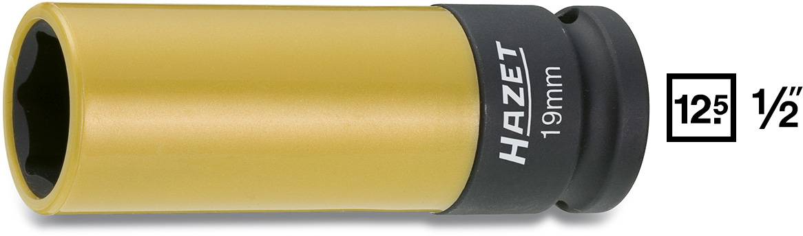Hazet 903SLG-19 903SLG-19 Udvendig sekskant Kraft-topnøgleindsats 19 mm 1/2" (12,5 mm)-1
