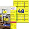 Avery-Zweckform L6103-20 Folielabels 45.7 x 21.2 mm Polyesterfolie Gul 960 stk Permanent vedhæftningsevne Farvelaserprinter, Laserprinter, Farvekopimaskine, Kopimaskine, Håndskrift