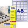 Avery-Zweckform L6009-100 Typeskilt-etiketter 45.7 x 21.2 mm Polyesterfolie Sølv 4800 stk Permanent vedhæftningsevne Laserprinter, Kopimaskine, Håndskrift