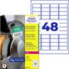 Avery-Zweckform L7911-10 Folielabels 45.7 x 21.1 mm Polyetylenfolie Hvid 480 stk Permanent vedhæftningsevne Farvelaserprinter, Laserprinter, Farvekopimaskine, Kopimaskine, Håndskrift