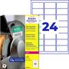 Avery-Zweckform L7912-10 Folielabels 63.5 x 33.9 mm Polyetylenfolie Hvid 240 stk Permanent vedhæftningsevne Farvelaserprinter, Laserprinter, Farvekopimaskine, Kopimaskine, Håndskrift