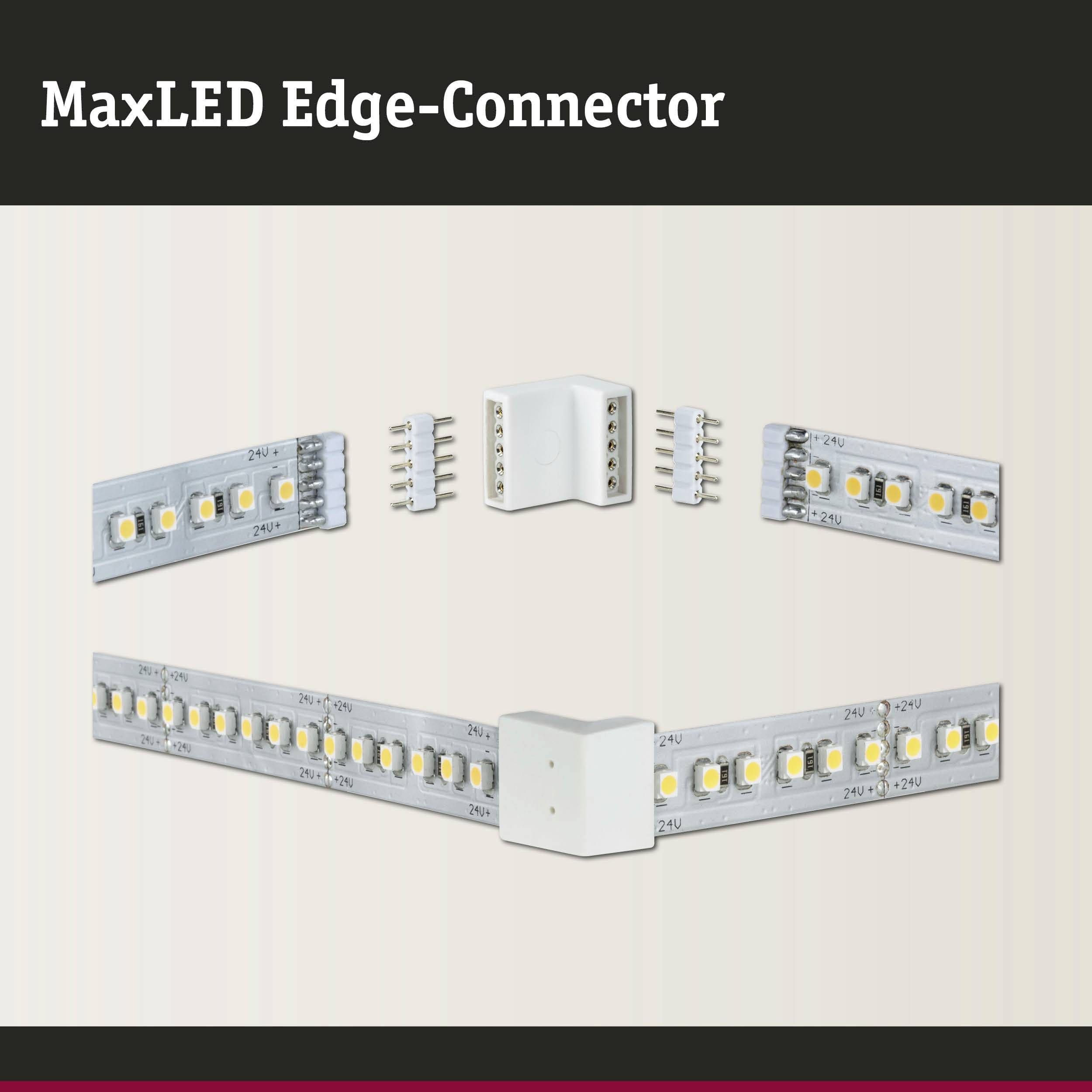 'Sæt til en LED-strimmel med flere stik. Muliggør fleksibilitet ved opbygning af LED-belysningssystemer.'