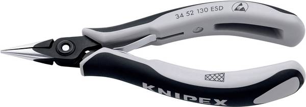 Knipex 34 52 130 ESD ESD Fladrundtang  Krom-vanadium kuglelejestål 130 mm