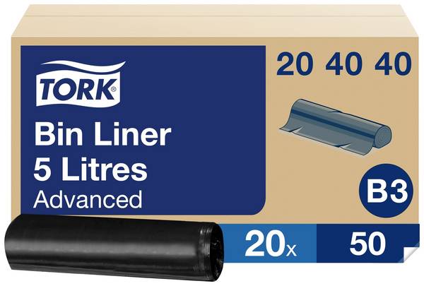 TORK Advanced 204040 Affaldssæk 5 l Plastic    Sort  1000 stk