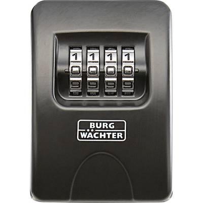 Sort-gråt talkombinationslås med firecifret kode '1111', mærkeetiket 'Burg Wächter' på forsiden.