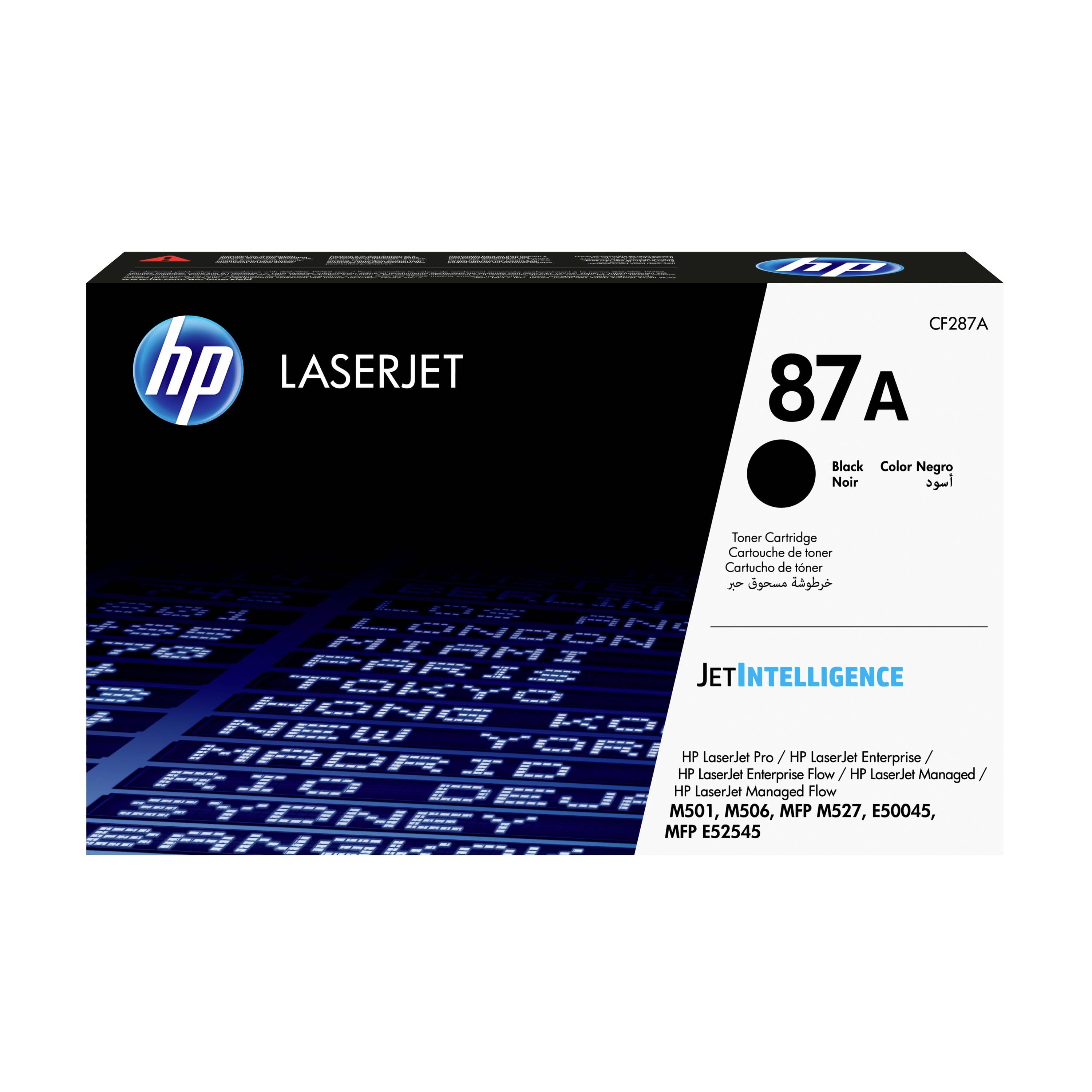 HP LaserJet 87A sort tonerpatron, model CF287A, til HP LaserJet Pro og Enterprise printere.