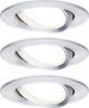 Paulmann 93903 Coin Slim LED-indbygningslys Sæt med 3 stk. LED (RGB) LED indbygget 18 W Aluminium (børstet)